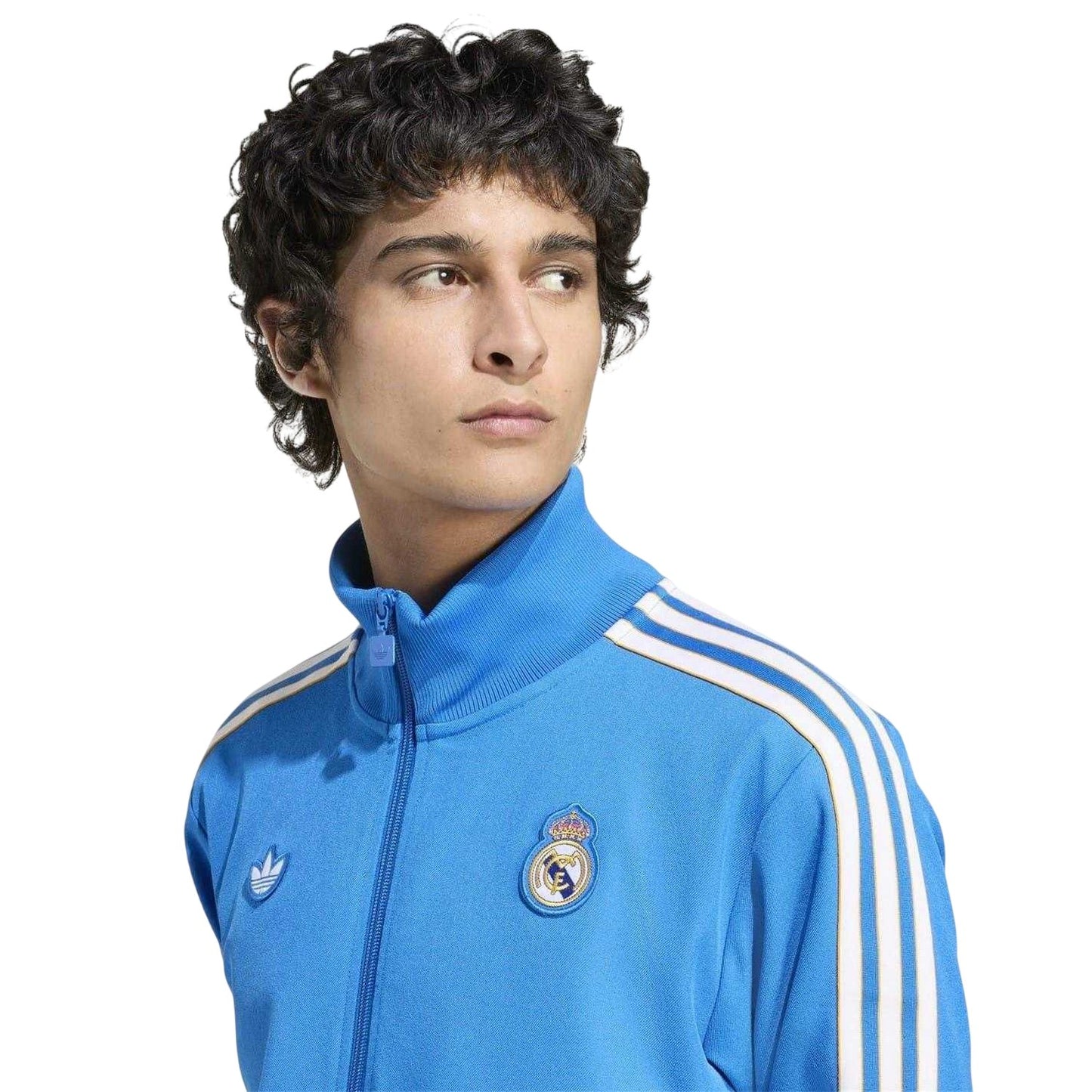 Blue-White - Side - Adidas Mens Terrace Icons Real Madrid CF Tracksuit Top