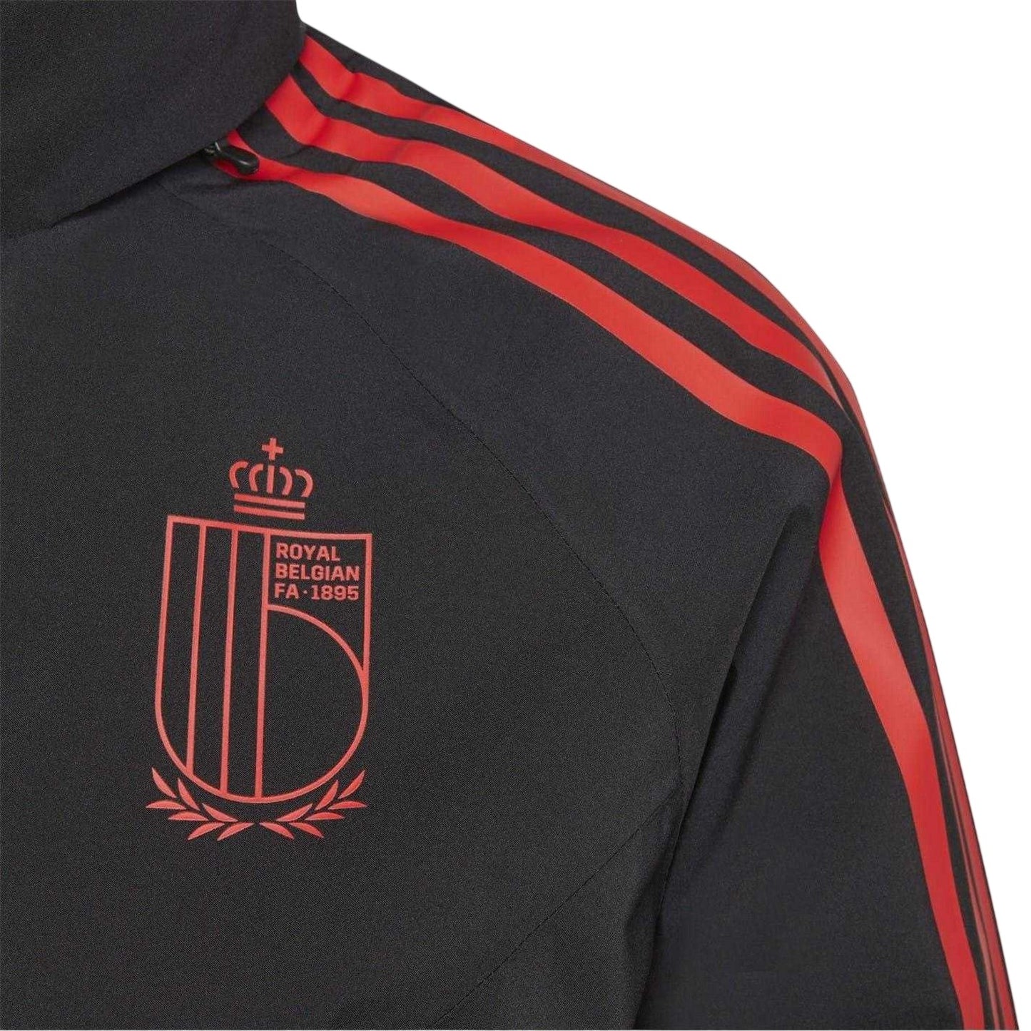 Black - Side - Adidas Womens-Ladies Belgium Stripes Raglan Raincoat