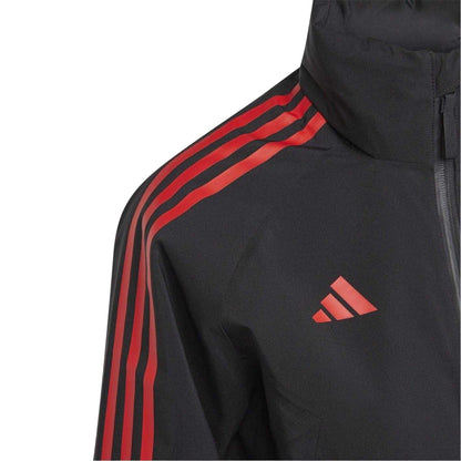 Black - Lifestyle - Adidas Womens-Ladies Belgium Stripes Raglan Raincoat