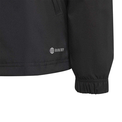 Black - Pack Shot - Adidas Womens-Ladies Belgium Stripes Raglan Raincoat