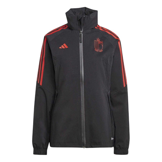 Black - Front - Adidas Womens-Ladies Belgium Stripes Raglan Raincoat