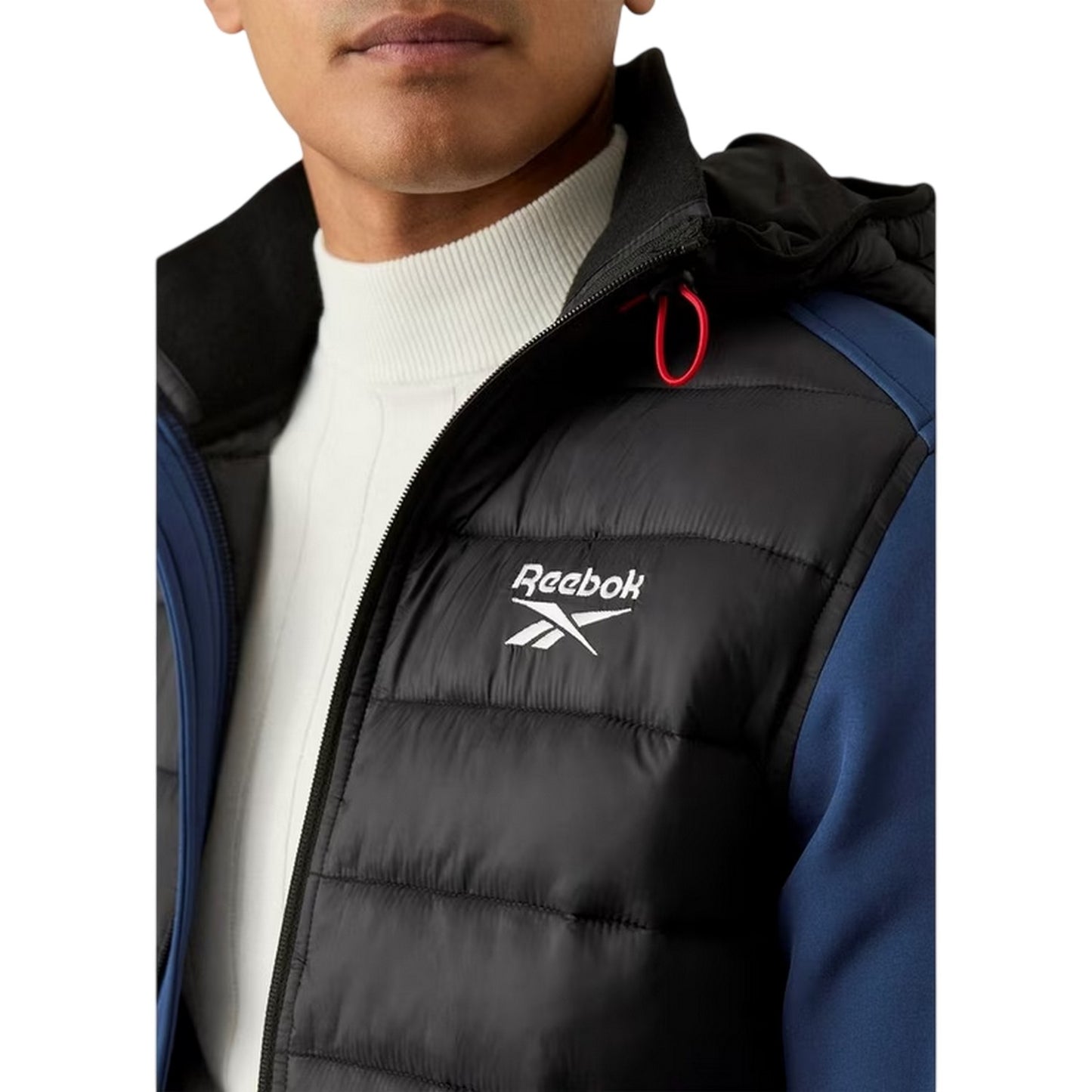 Batik Blue - Side - Reebok Mens Plain Ribbed Cuff Raincoat