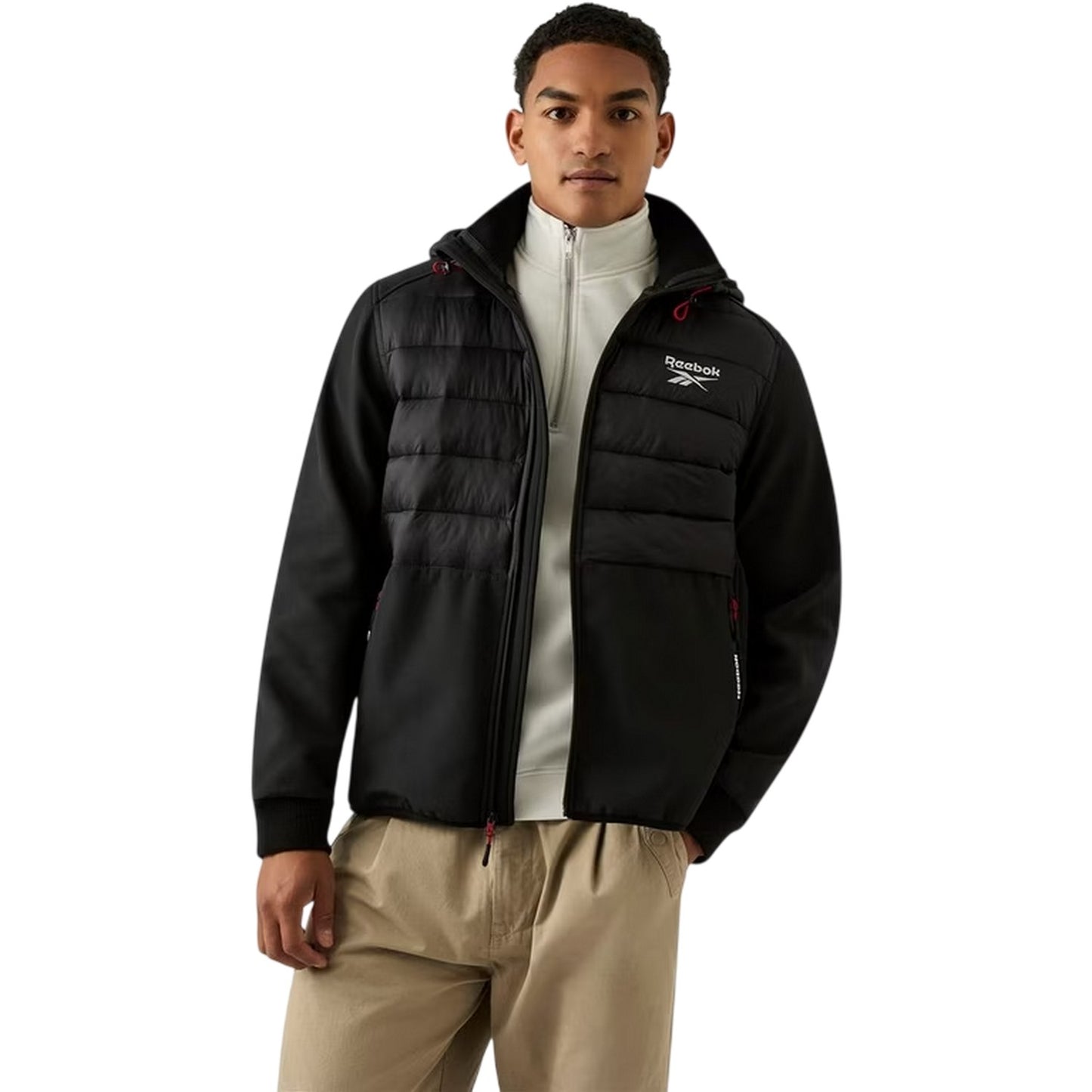 Black - Front - Reebok Mens Plain Ribbed Cuff Raincoat