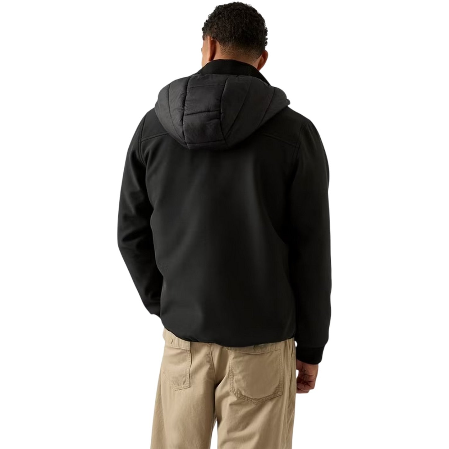 Black - Back - Reebok Mens Plain Ribbed Cuff Raincoat