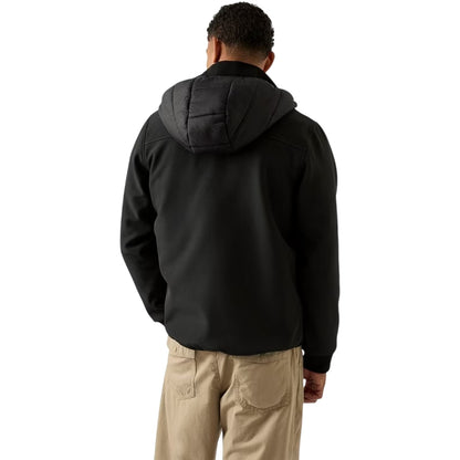 Black - Back - Reebok Mens Plain Ribbed Cuff Raincoat