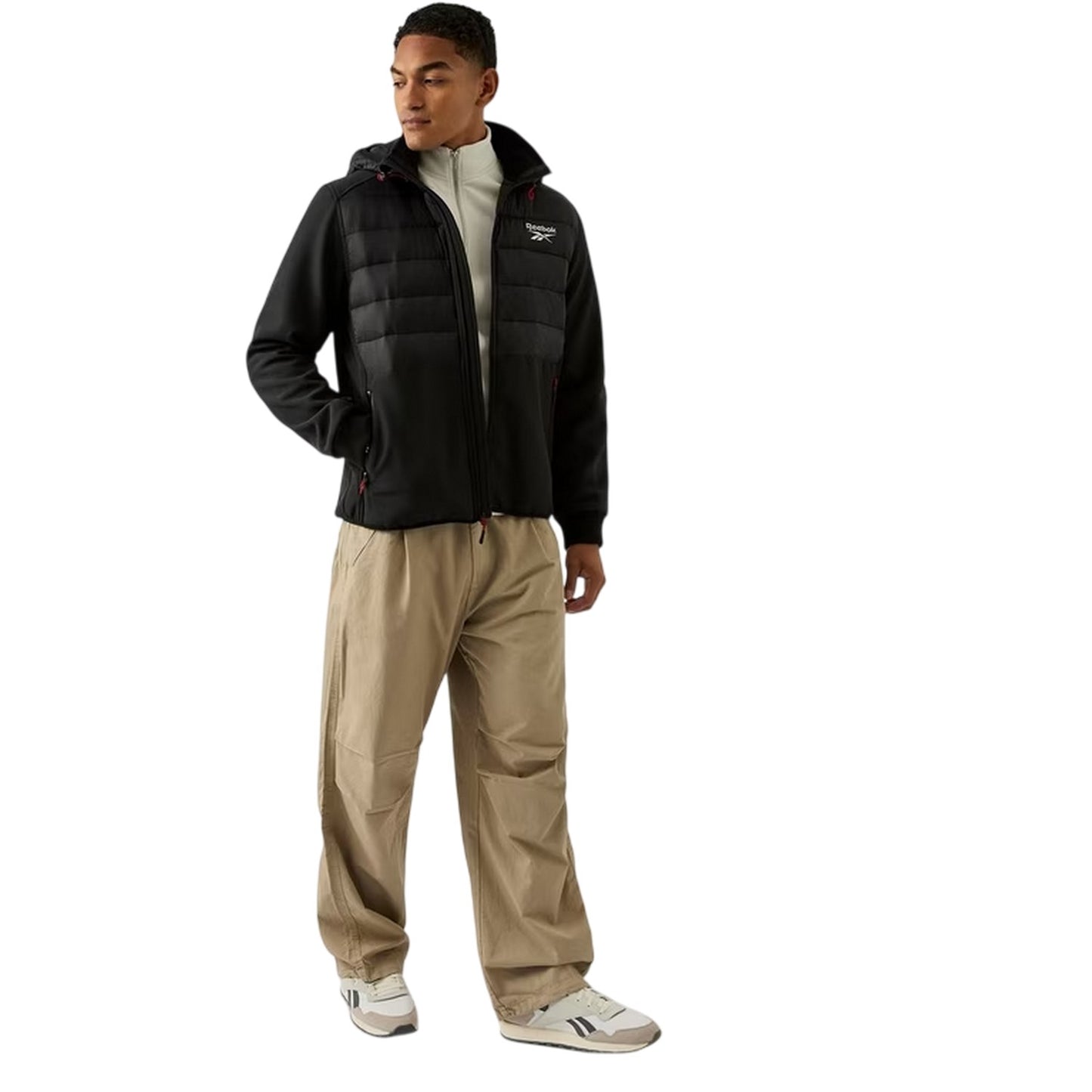 Black - Lifestyle - Reebok Mens Plain Ribbed Cuff Raincoat