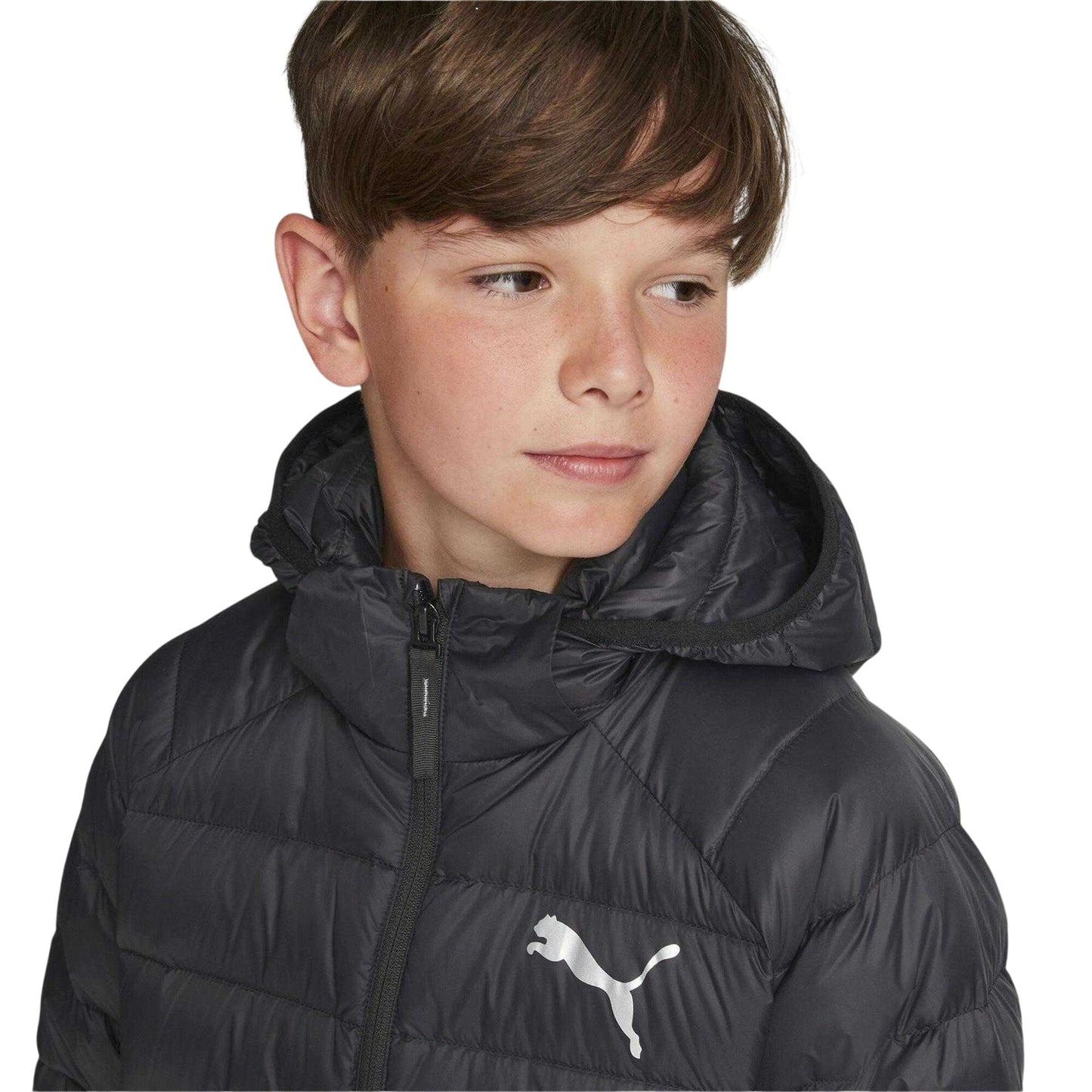 Puma Black - Side - Puma Childrens-Kids Lightweight Down Jacket