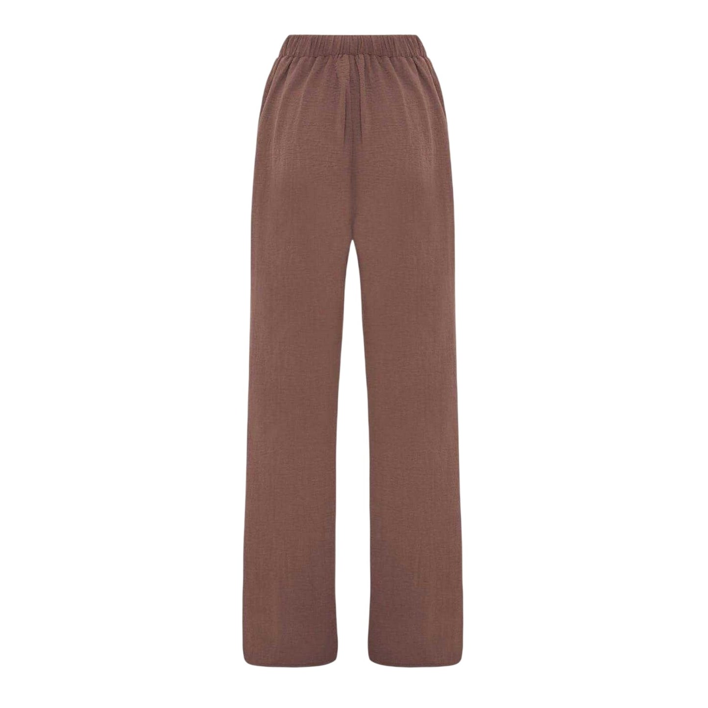 Brown - Back - I Saw It First Womens-Ladies Crepe Wide Leg Trousers