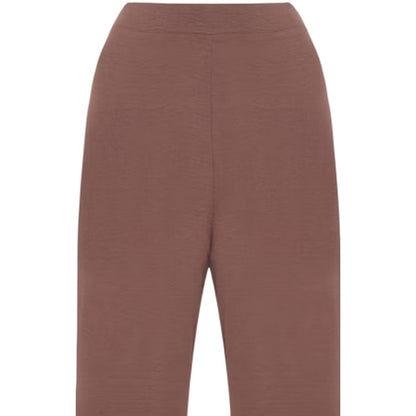 Brown - Side - I Saw It First Womens-Ladies Crepe Wide Leg Trousers