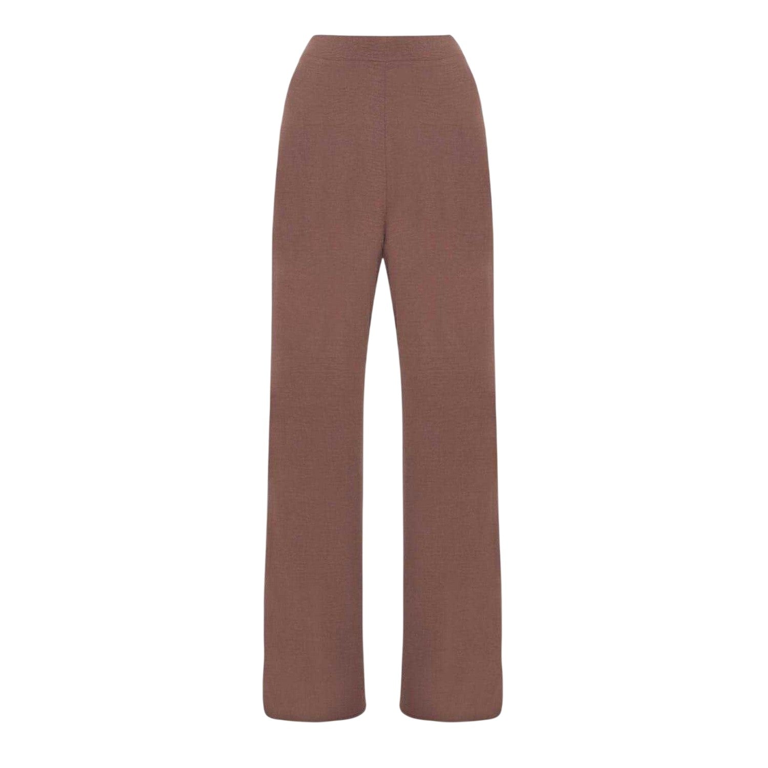 Brown - Front - I Saw It First Womens-Ladies Crepe Wide Leg Trousers