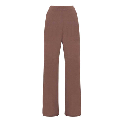 Brown - Front - I Saw It First Womens-Ladies Crepe Wide Leg Trousers