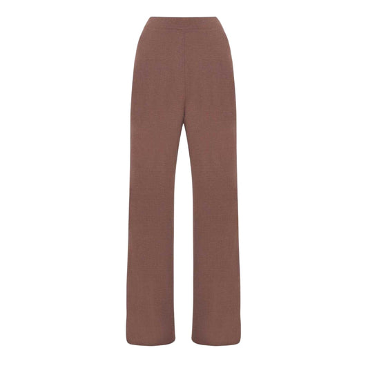 Brown - Front - I Saw It First Womens-Ladies Crepe Wide Leg Trousers