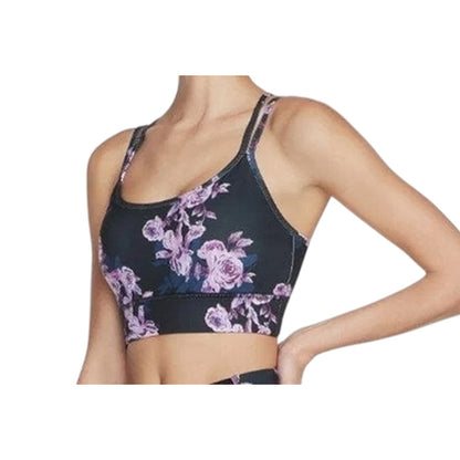 Winter Bloom - Side - Skechers Womens-Ladies Floral Stretch Medium Impact Sports Bra