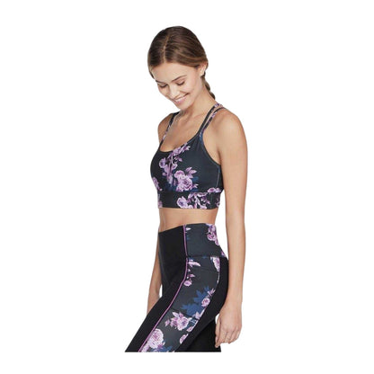 Winter Bloom - Lifestyle - Skechers Womens-Ladies Floral Stretch Medium Impact Sports Bra