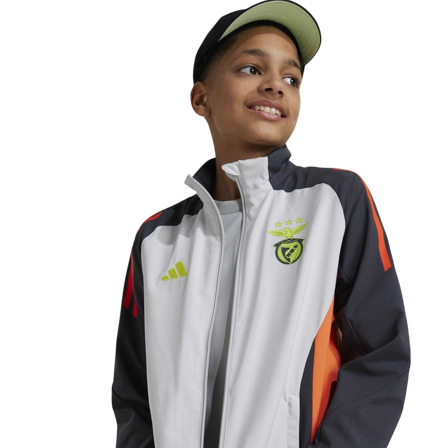 Light Grey Solid - Back - Adidas Childrens-Kids Tiro 2024-25 SL Benfica Tracksuit Top