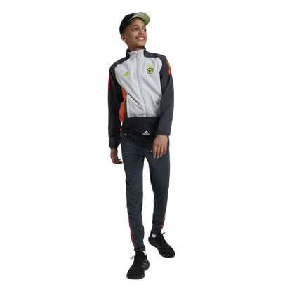 Light Grey Solid - Lifestyle - Adidas Childrens-Kids Tiro 2024-25 SL Benfica Tracksuit Top