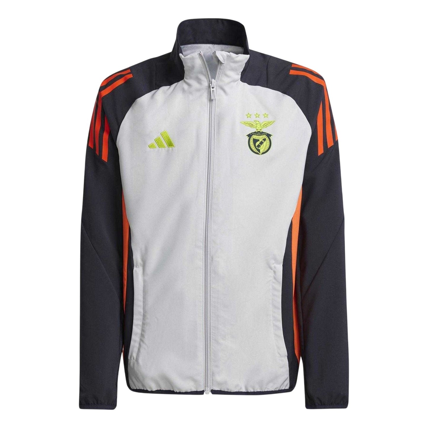 Light Grey Solid - Front - Adidas Childrens-Kids Tiro 2024-25 SL Benfica Tracksuit Top