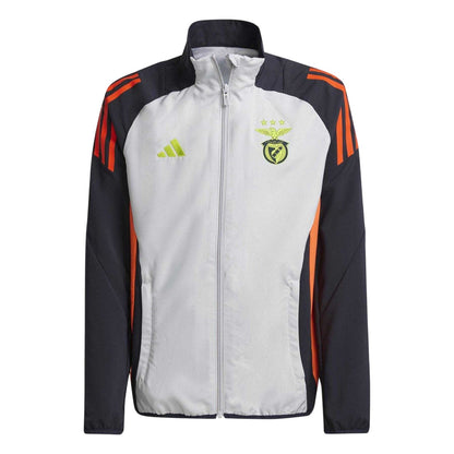 Light Grey Solid - Front - Adidas Childrens-Kids Tiro 2024-25 SL Benfica Tracksuit Top