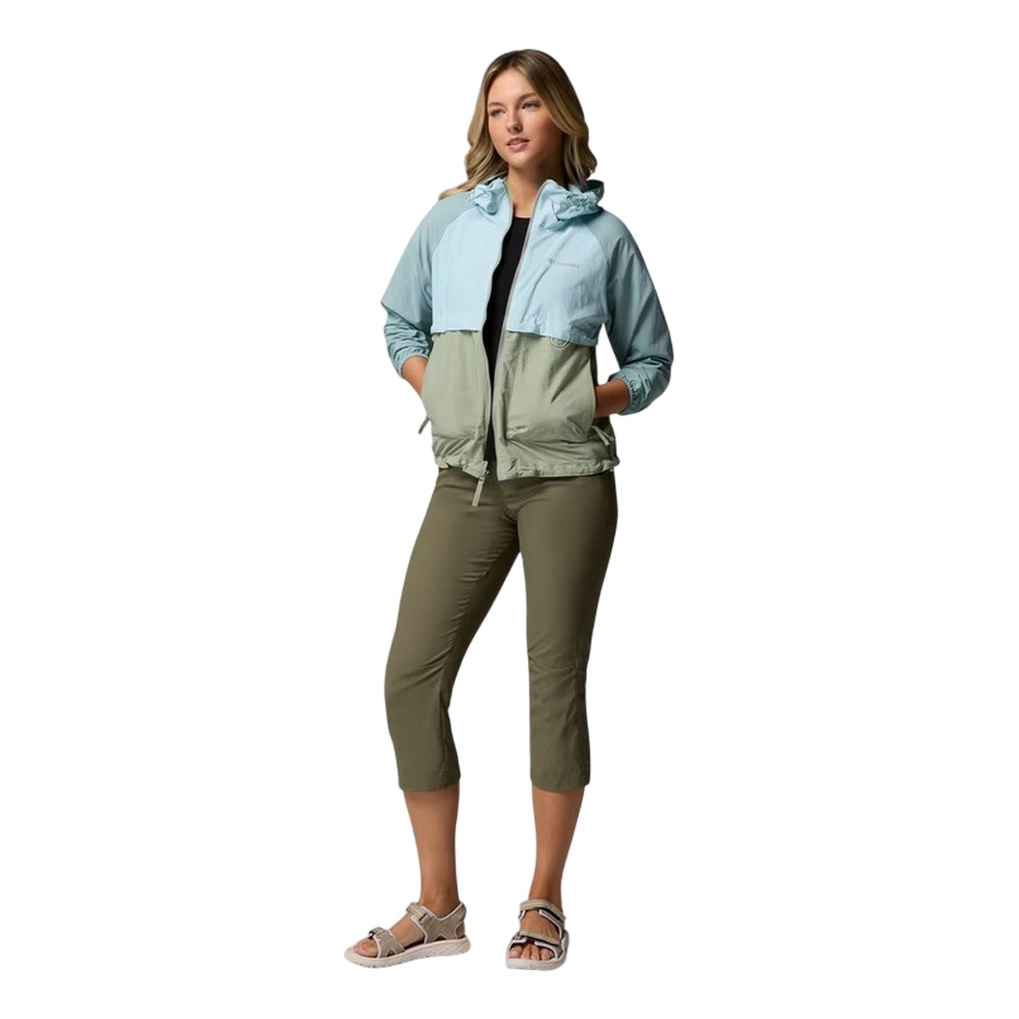 Green-Blue - Pack Shot - Columbia Womens-Ladies Spire Two Tone Soft Shell Jacket
