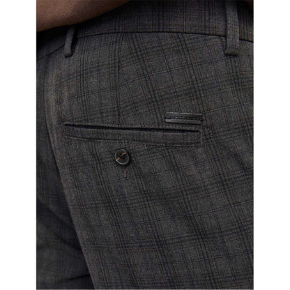 Black - Side - Jack And Jones Mens Marco Plaid Slim Chinos
