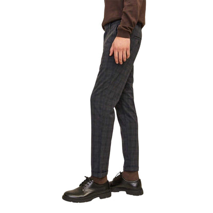 Black - Pack Shot - Jack And Jones Mens Marco Plaid Slim Chinos