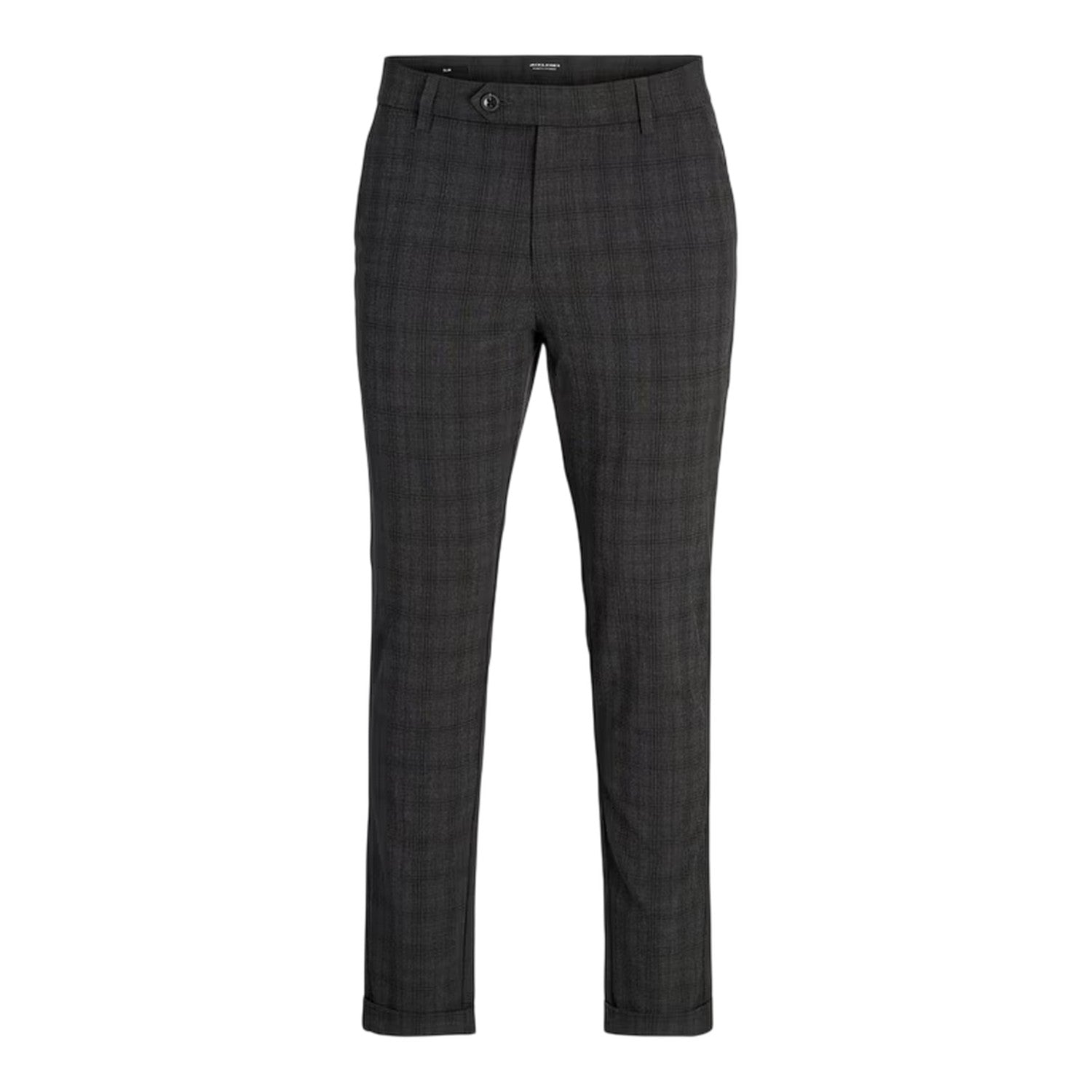 Black - Front - Jack And Jones Mens Marco Plaid Slim Chinos