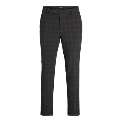 Black - Front - Jack And Jones Mens Marco Plaid Slim Chinos