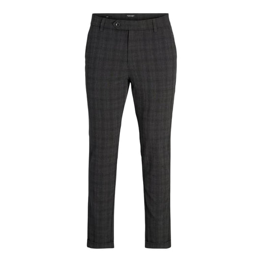 Black - Front - Jack And Jones Mens Marco Plaid Slim Chinos