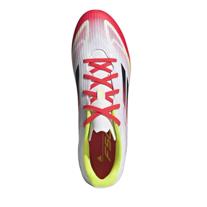 White-Red - Side - Adidas Mens F50 Club Regular Firm Ground Football Boots