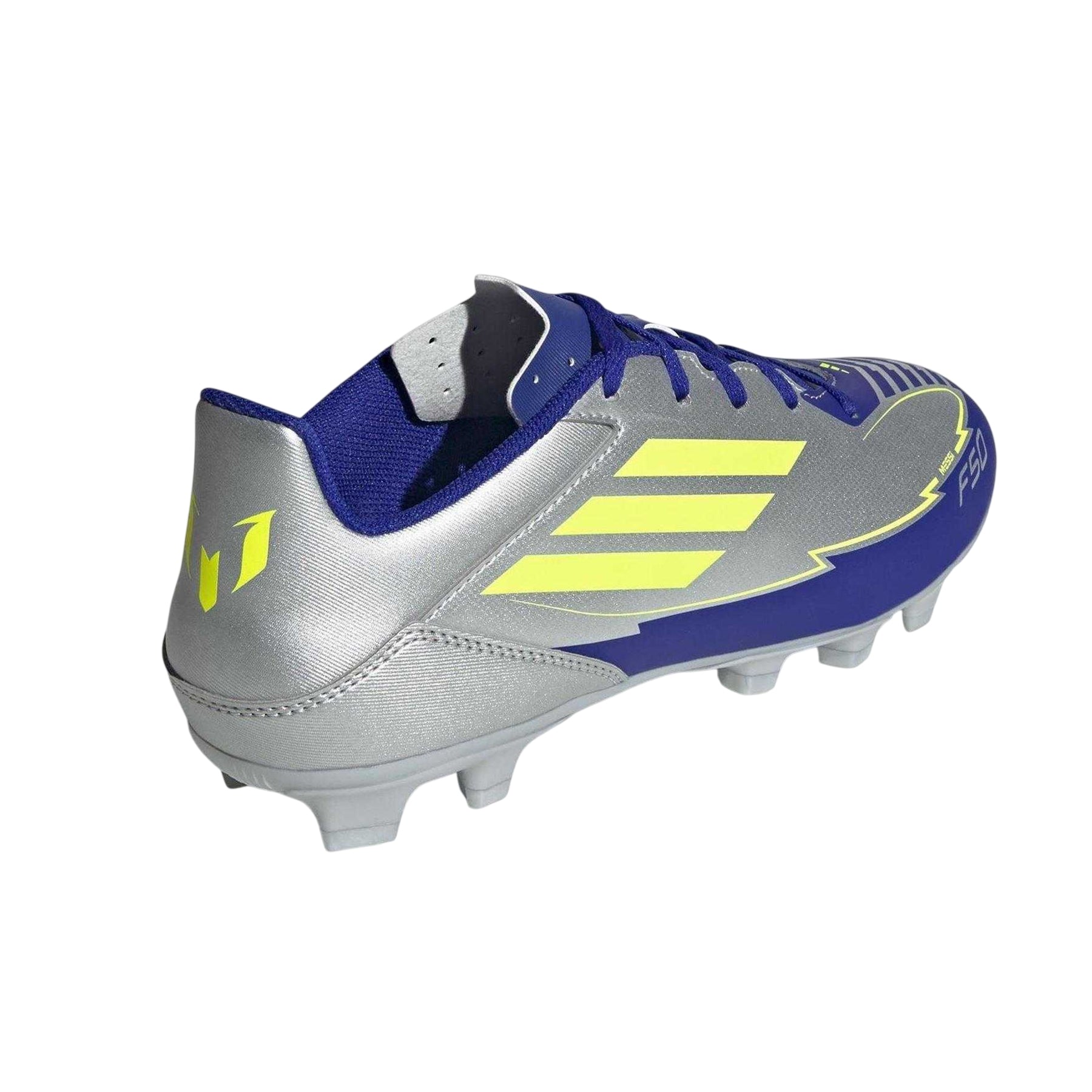 Silver-Blue - Back - Adidas Mens F50 Club Regular Firm Ground Football Boots