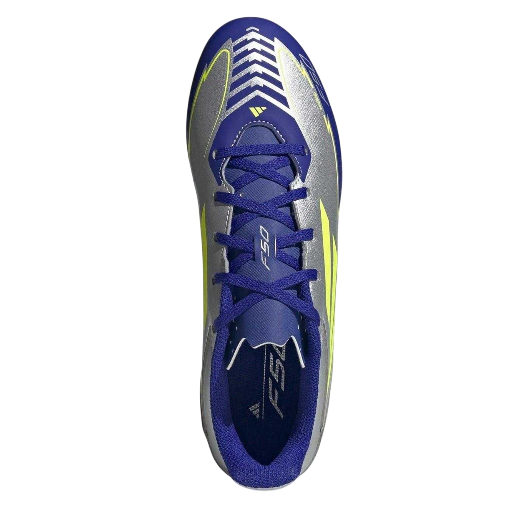 Silver-Blue - Side - Adidas Mens F50 Club Regular Firm Ground Football Boots