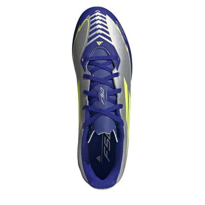 Silver-Blue - Side - Adidas Mens F50 Club Regular Firm Ground Football Boots