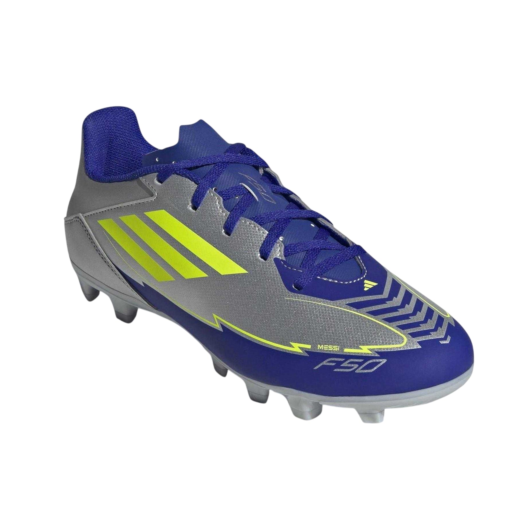 Silver-Blue - Lifestyle - Adidas Mens F50 Club Regular Firm Ground Football Boots