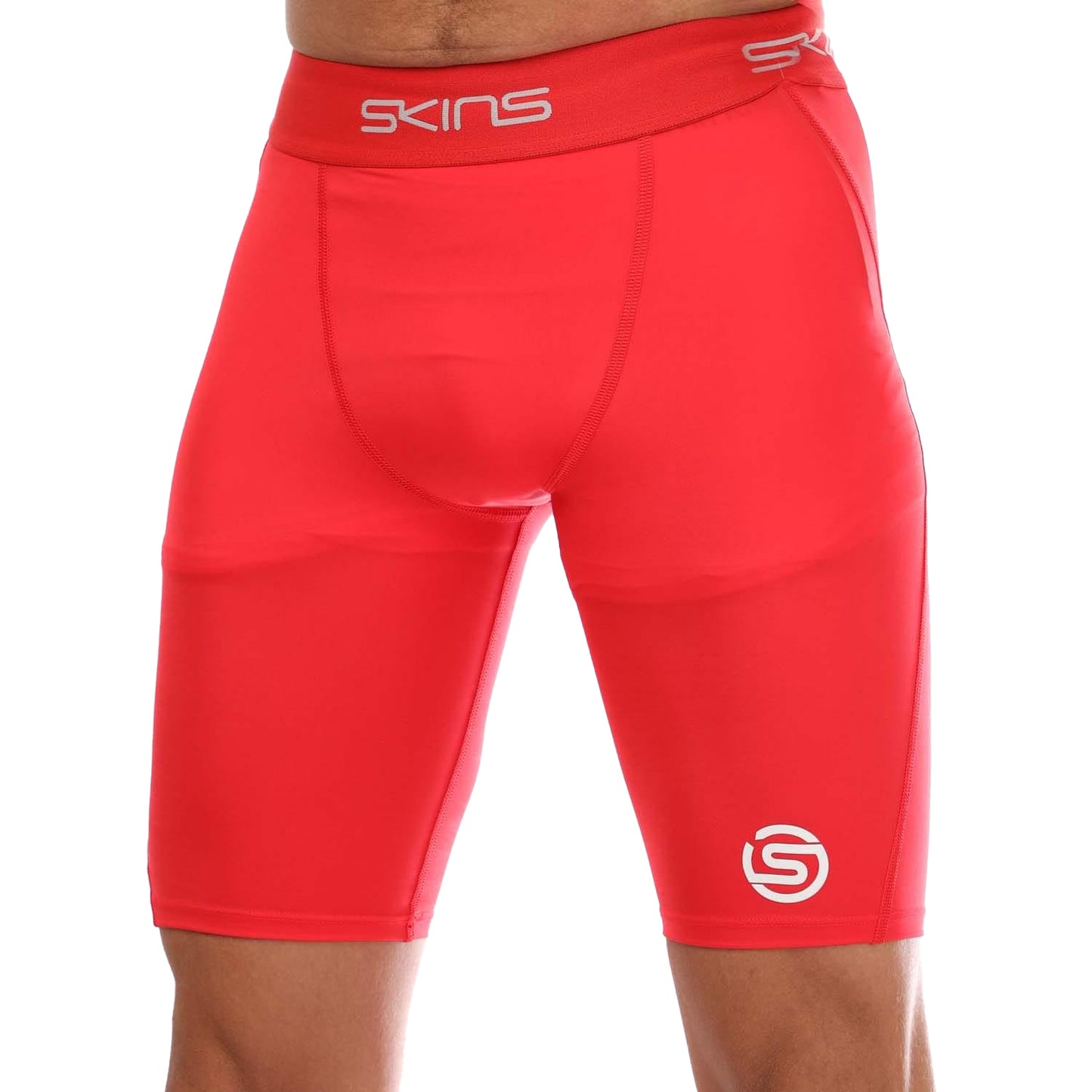 Red - Front - Skins Mens Series-1 Half Length Tights