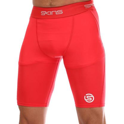 Red - Front - Skins Mens Series-1 Half Length Tights