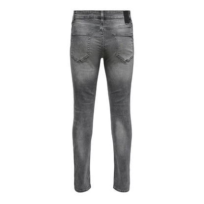 Grey - Back - Only Mens 5 Pockets Slim Jeans