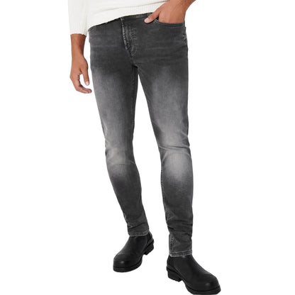 Grey - Side - Only Mens 5 Pockets Slim Jeans