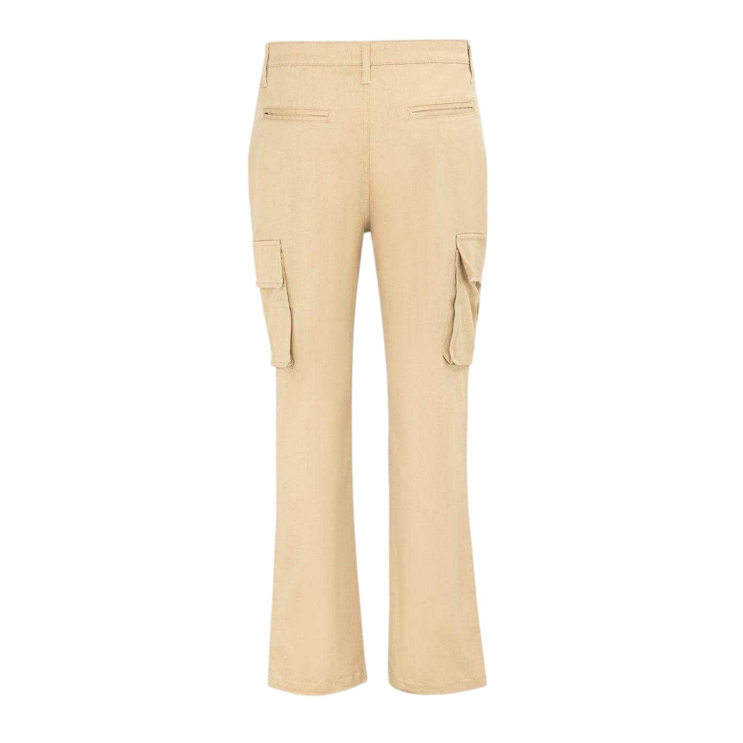 Cream - Back - SoulCal Mens Plain Slim Cargo Trousers