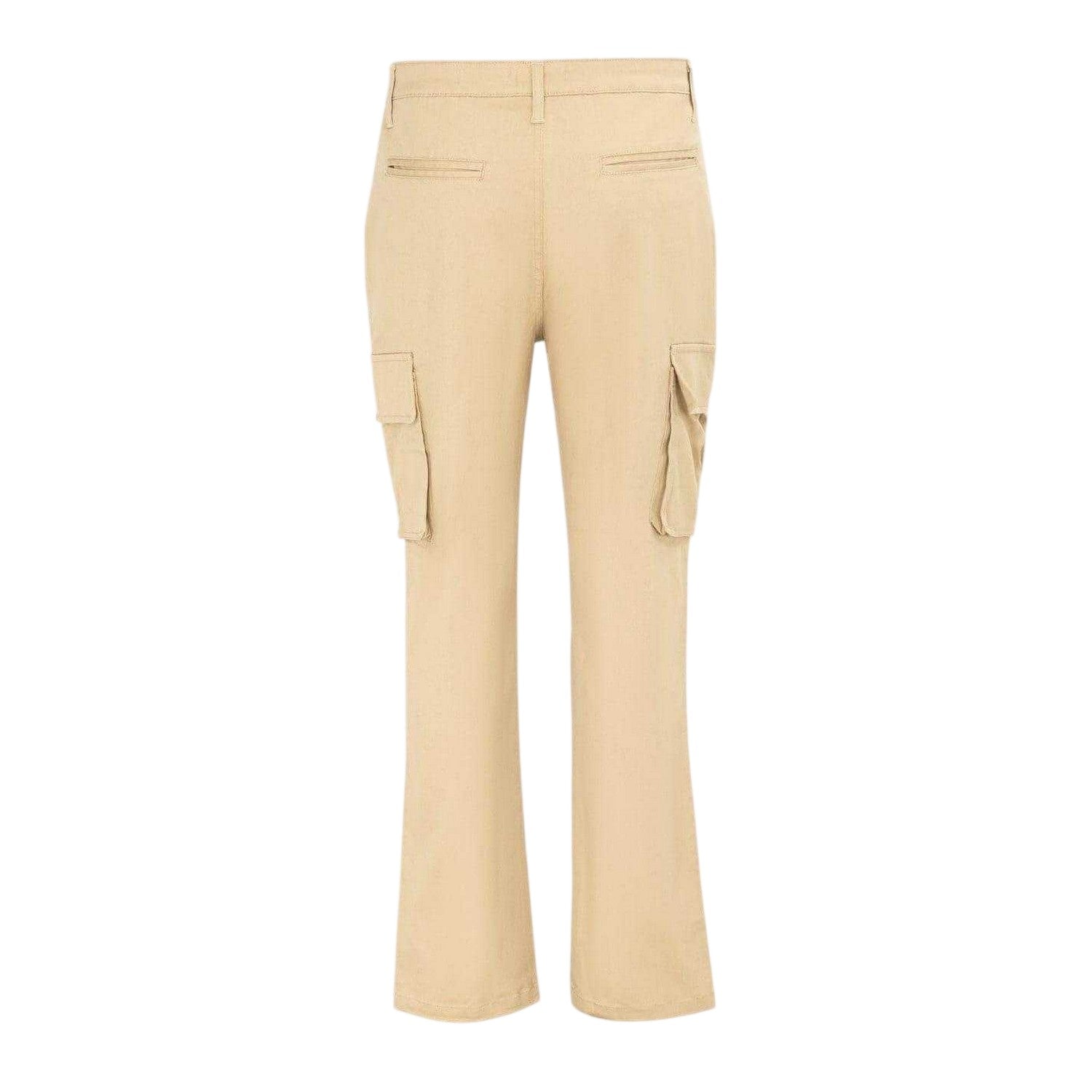 Cream - Back - SoulCal Mens Plain Slim Cargo Trousers