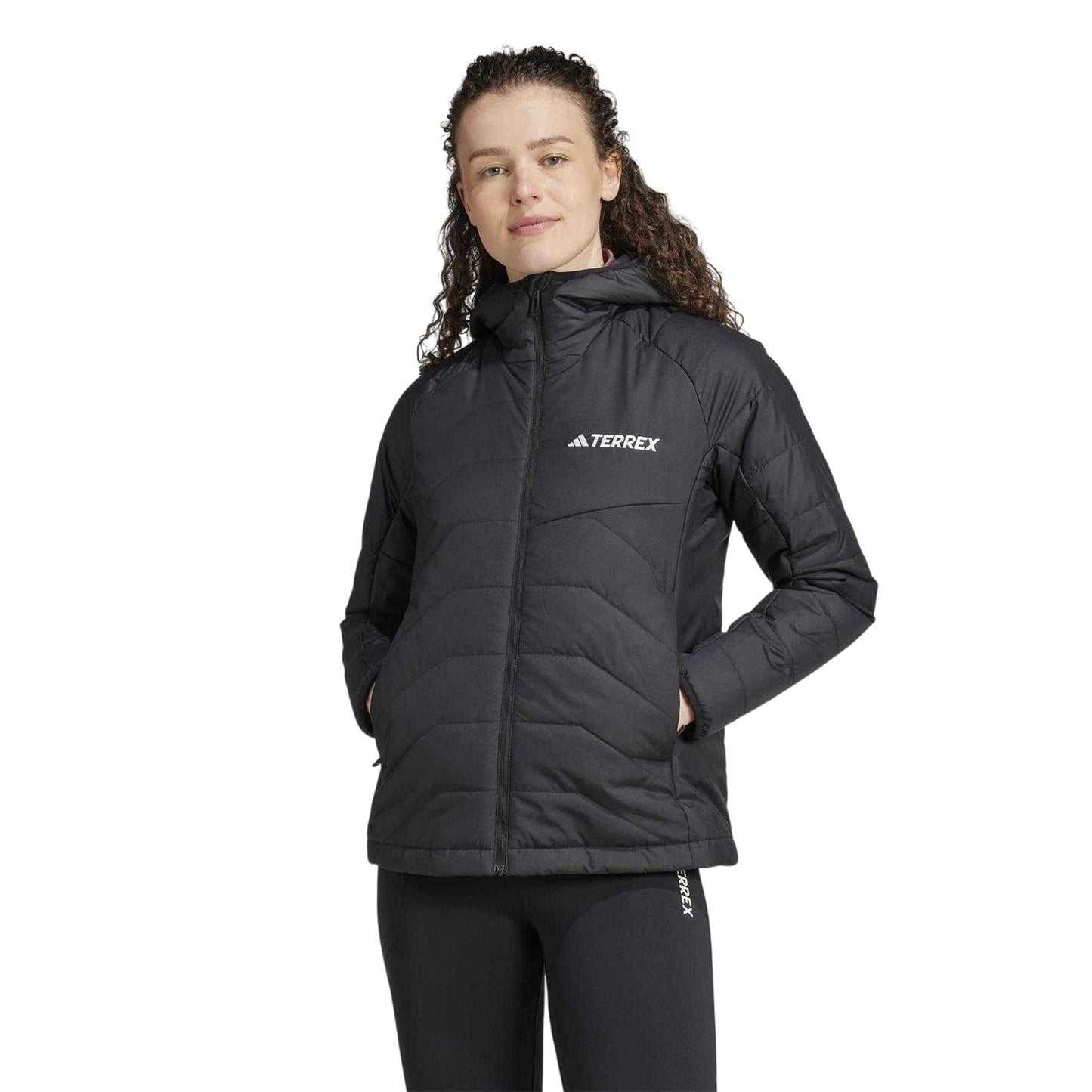 Black - Pack Shot - Adidas Womens-Ladies Terrex Insulated Puffer Jacket