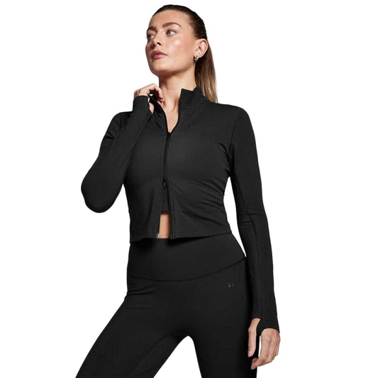 Black - Front - MyProtein Womens-Ladies Tempo Plain Running Jacket
