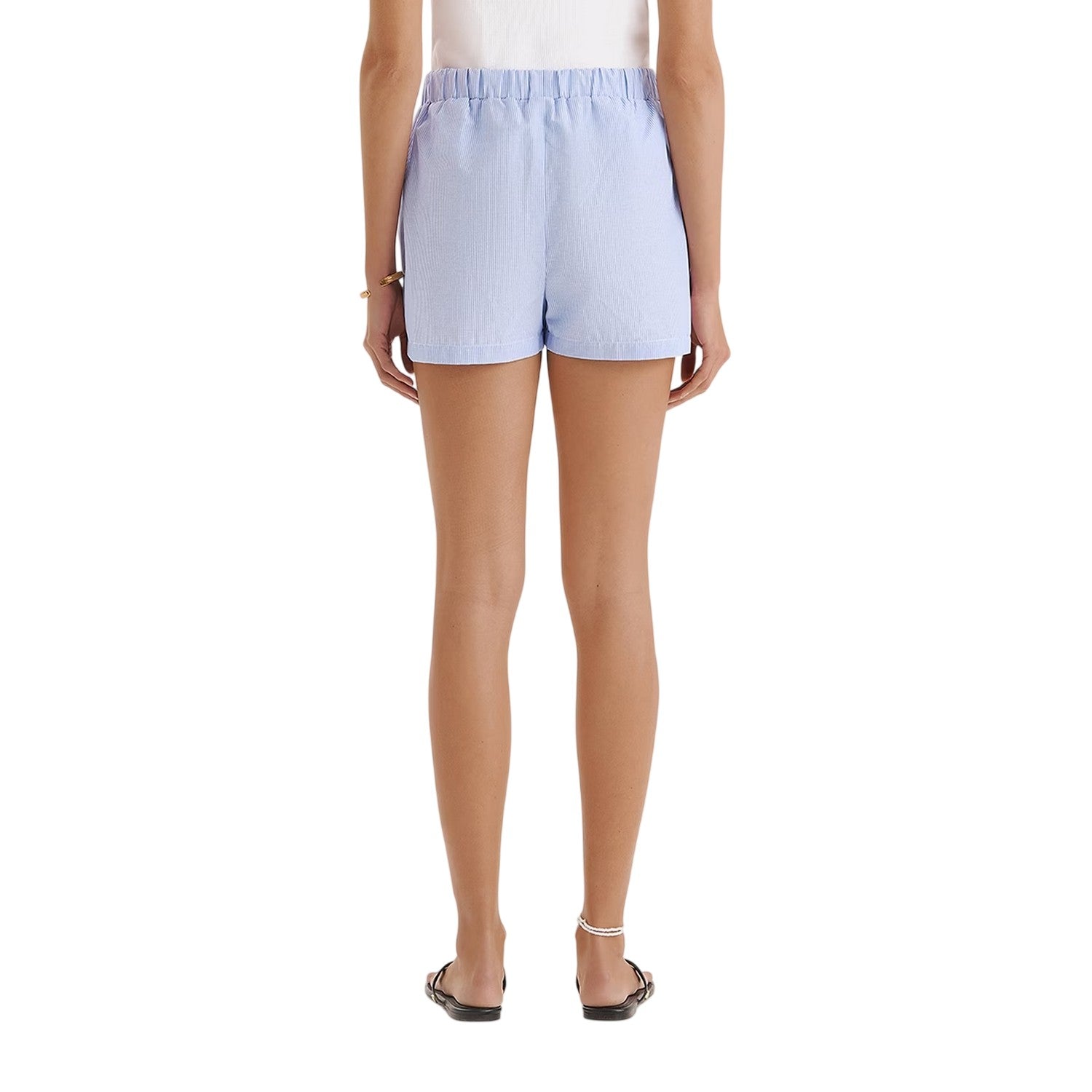 Blue Stripe - Back - 4th & Reckless Womens-Ladies Via Pinstripe Boxer Shorts