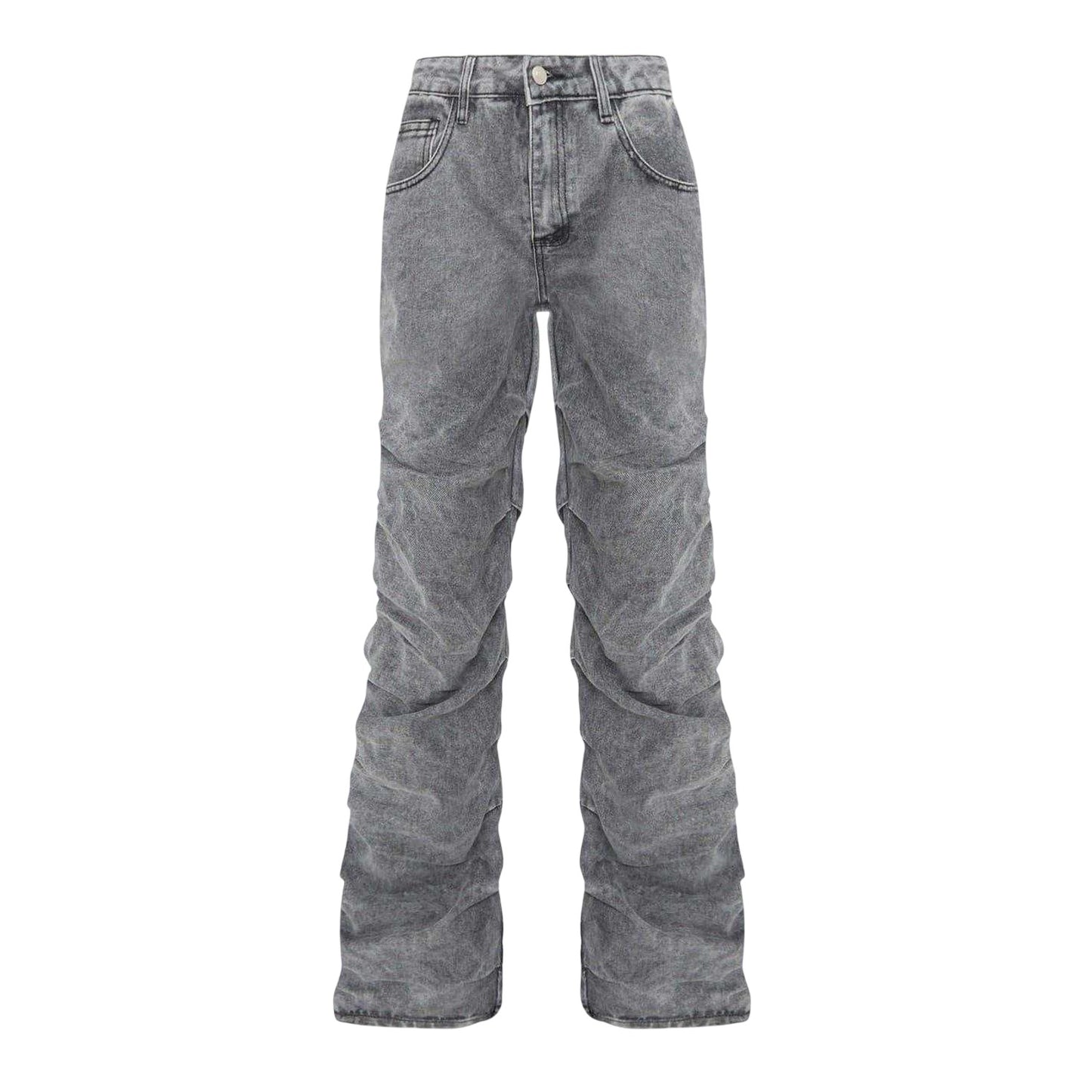 Black - Front - I Saw It First Womens-Ladies Ruched Straight Jeans