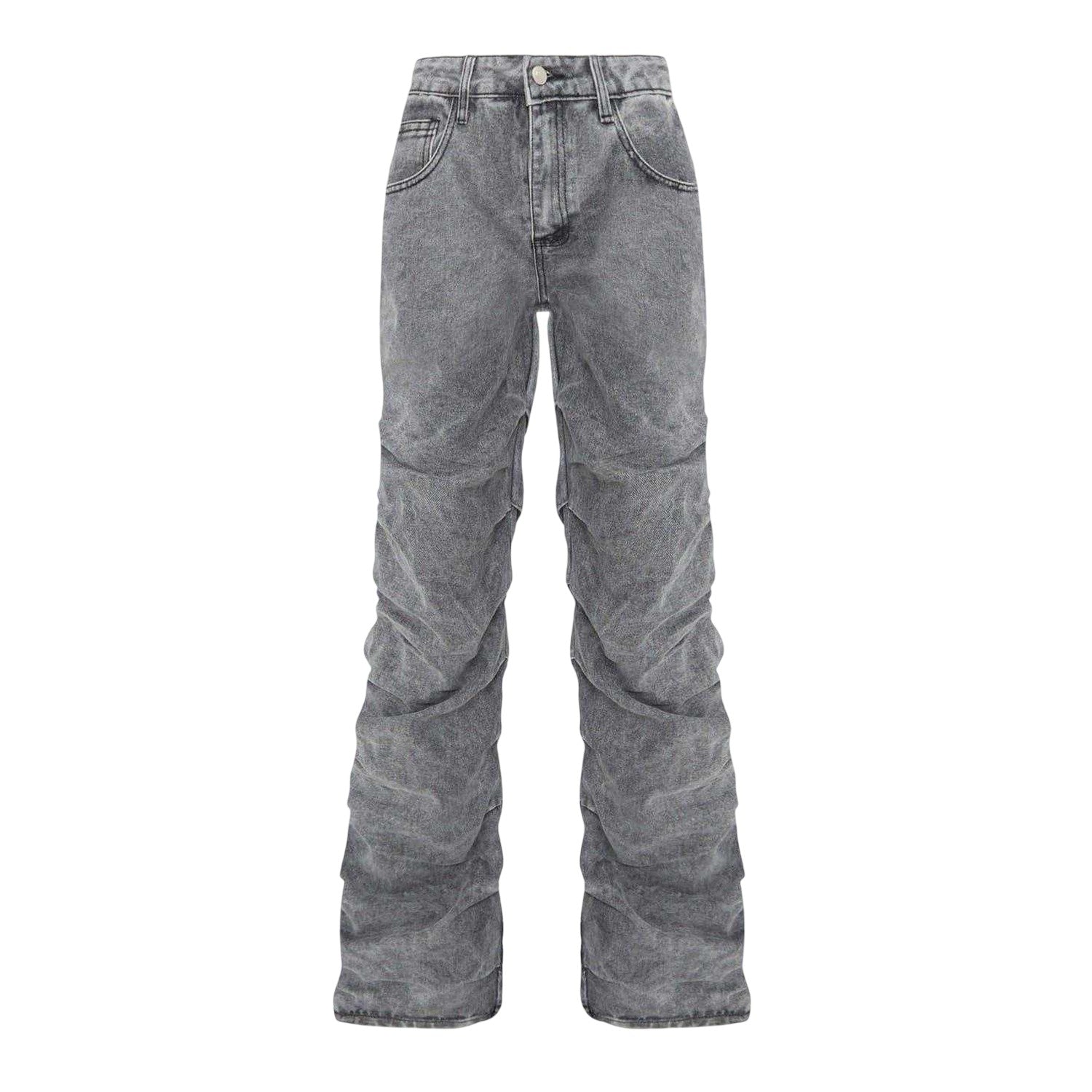 Black - Front - I Saw It First Womens-Ladies Ruched Straight Jeans