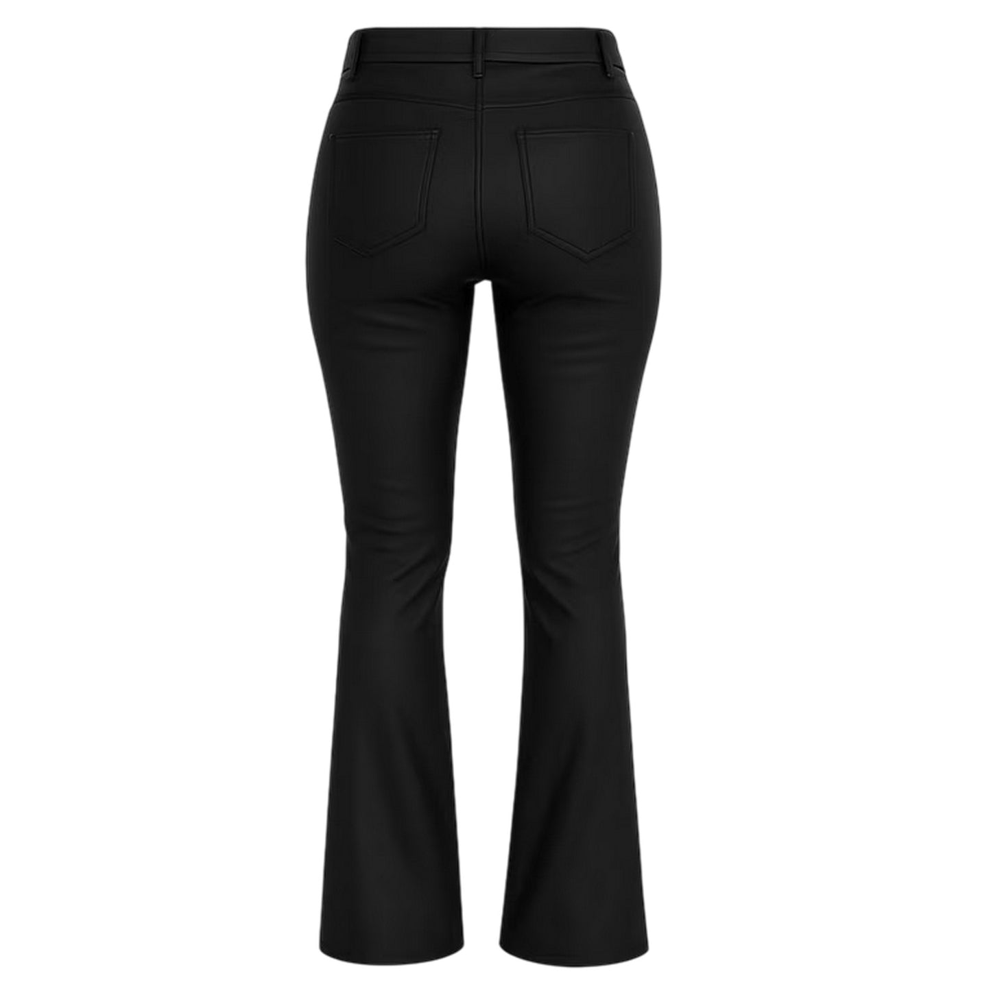 Black - Back - I Saw It First Womens-Ladies Denim Split Hem Flared Trousers