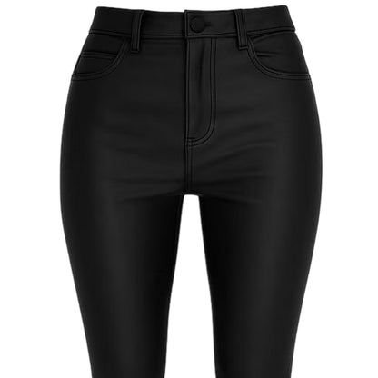 Black - Side - I Saw It First Womens-Ladies Denim Split Hem Flared Trousers