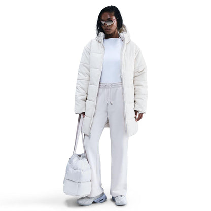 Bone-White - Side - Nike Womens-Ladies Classic Therma-Fit Insulated Loose Puffer Jacket