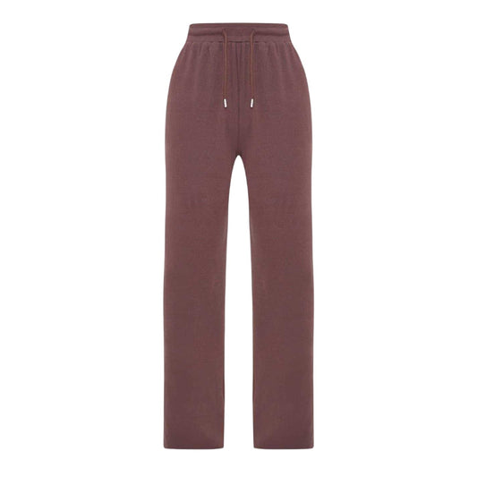 Brown - Front - I Saw It First Womens-Ladies Plain Wide Leg Trousers