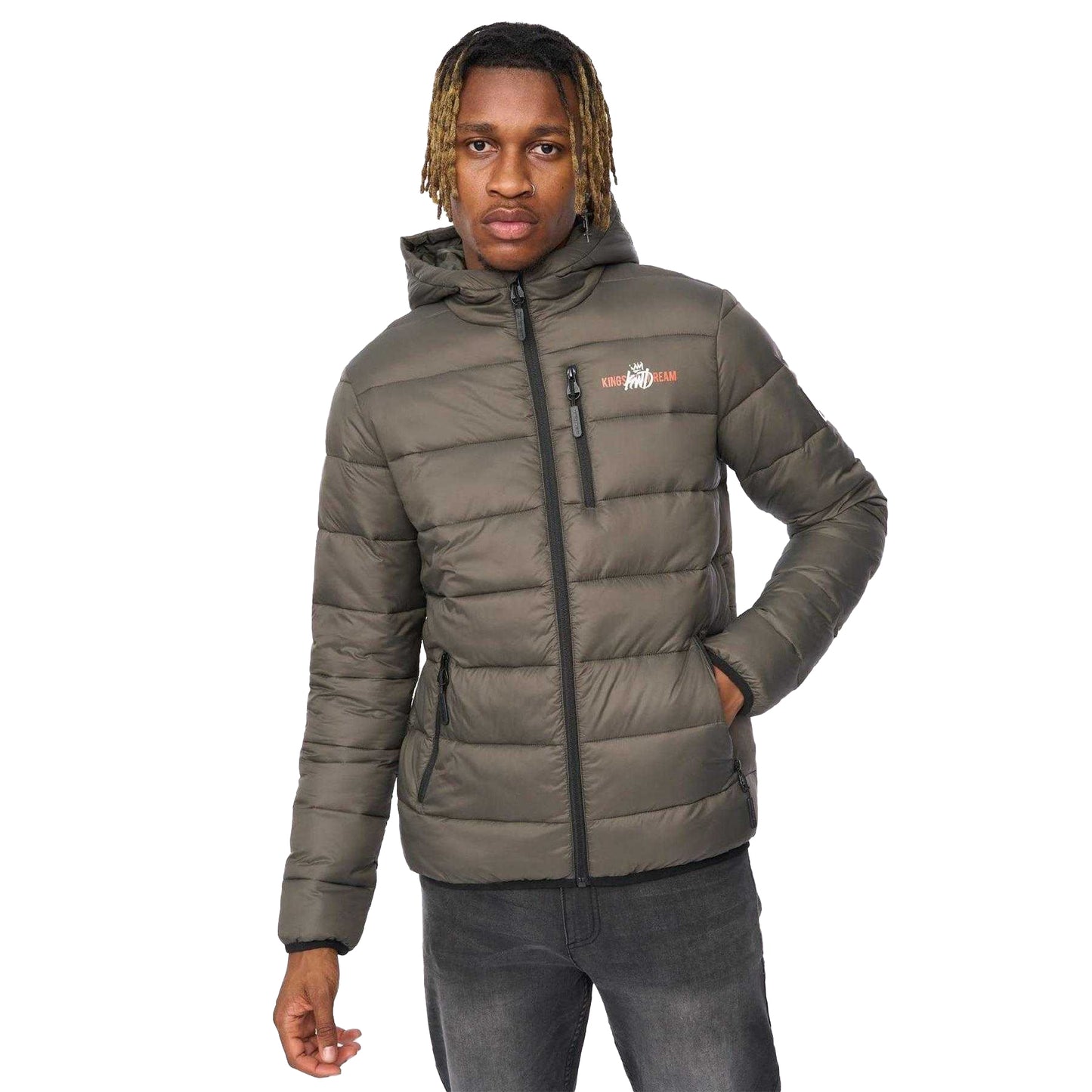 Green - Front - Kings Will Dream Mens Polyester Puffer Jacket