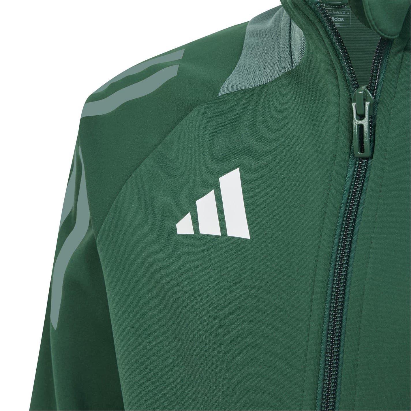 Dark Green - Side - Adidas Childrens-Kids Tiro 24 Competition Tracksuit Top